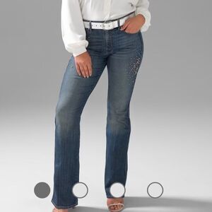 White House Bk MktCurvy High-Rise Everyday Soft Denim™ Beaded Skinny Flare Jeans
